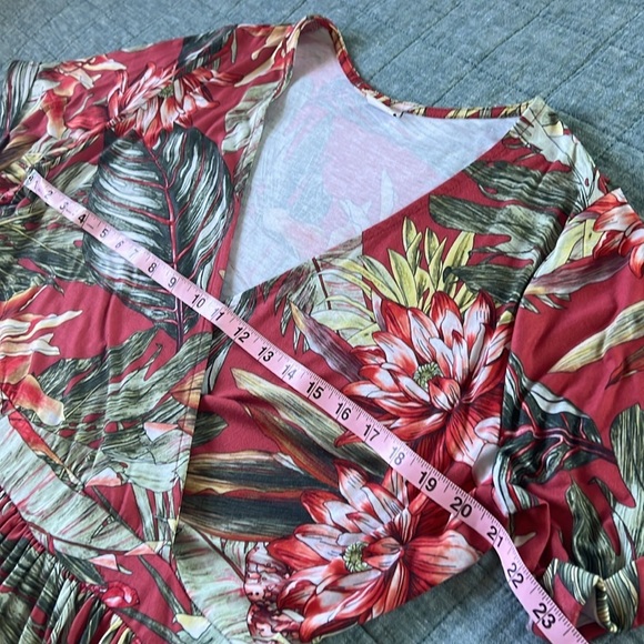 Tropical Floral Lightweight Flowy Vacation Resort Maxi Dress | XL 14 - Picture 12 of 12